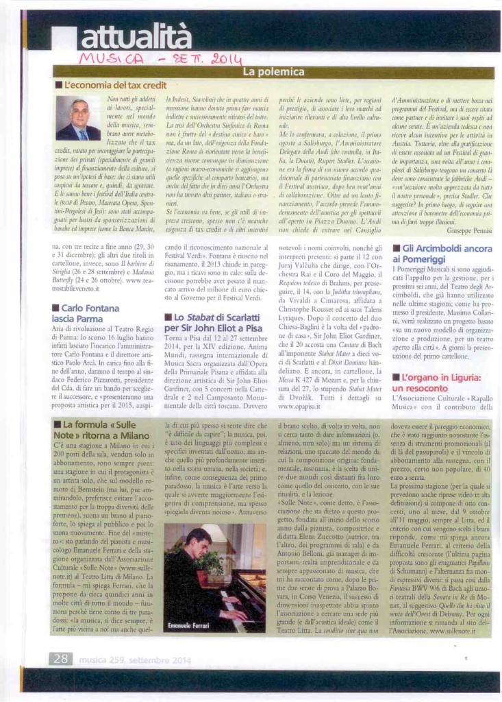 Musica_ settembre 2014